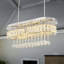 Luminaire moderne en cristal avec lustres rectangulaires, luminaire suspendu ovale encastré pour salle à manger, îlot de cuisine, paquet de 1-898478937