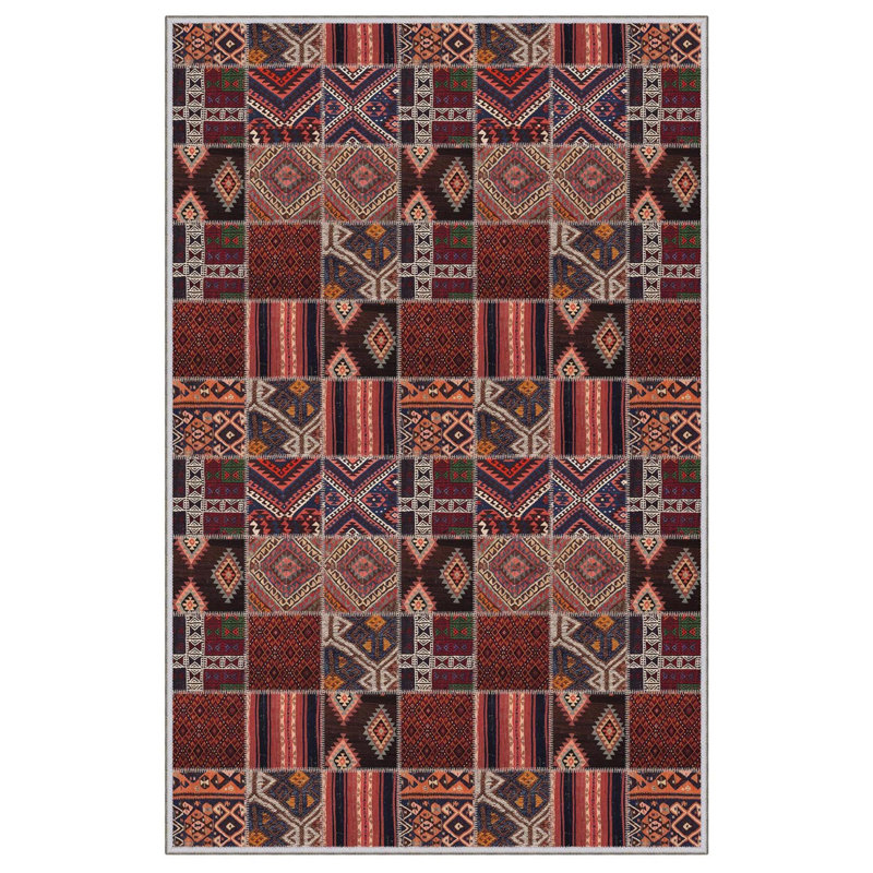 Tapis luxueux, 100% polyester, 23,6 po x 39,4 po | 650 po / m², hauteur de poils de 0,3 po | Antibactérien, envers antidérapant en PVC, lavable à la machine | Impression numérique 3D, parfaite pour le décor du salon et de la chambre à coucher