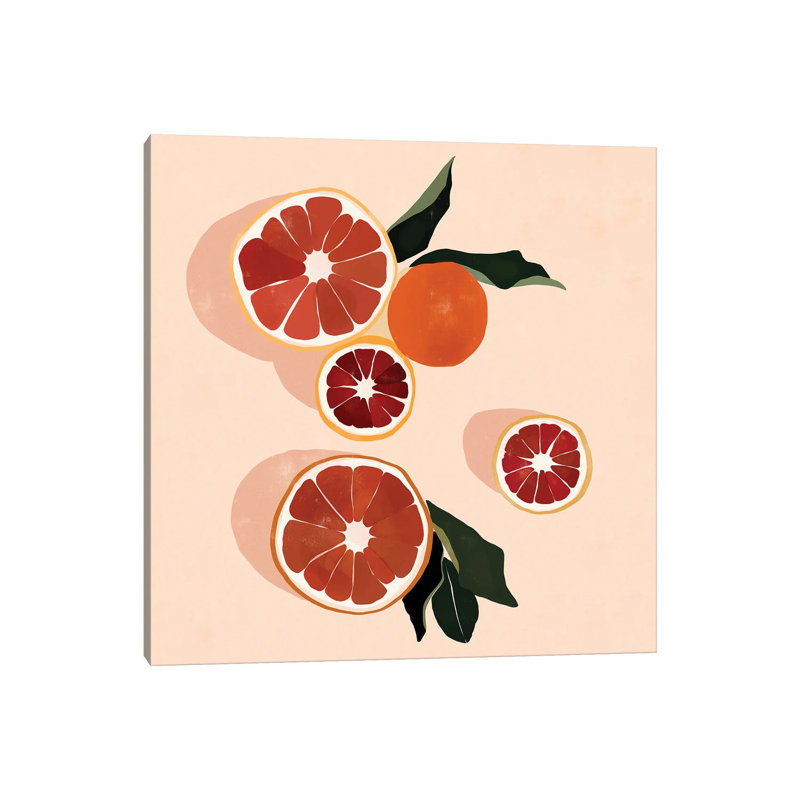 Grapefruit by Bria Nicole - Print on Canvas, 45.72 cm H x 45.72 cm W x 1.91 cm D, Wrapped Canvas