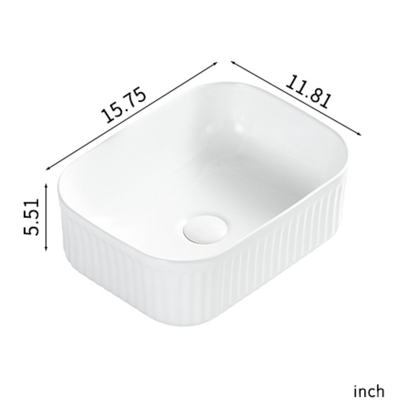 Bassin en céramique durable au design moderne et élégant pour les maisons et les hôtels