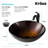Glass Circular Vessel Bathroom Sink with Faucet-35841303