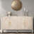 Sophisticated Sideboard With Embossed Texture, Round Handles And Built-in Circular Pattern-94396457