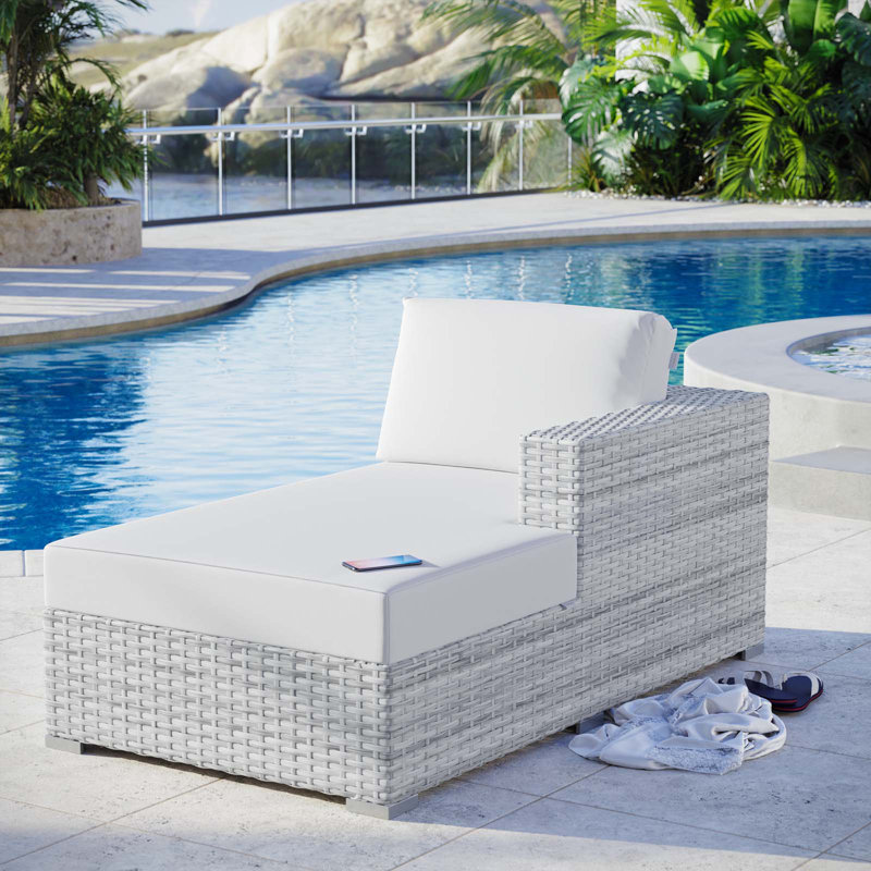 Modway Convene Outdoor Patio Right Chaise, White