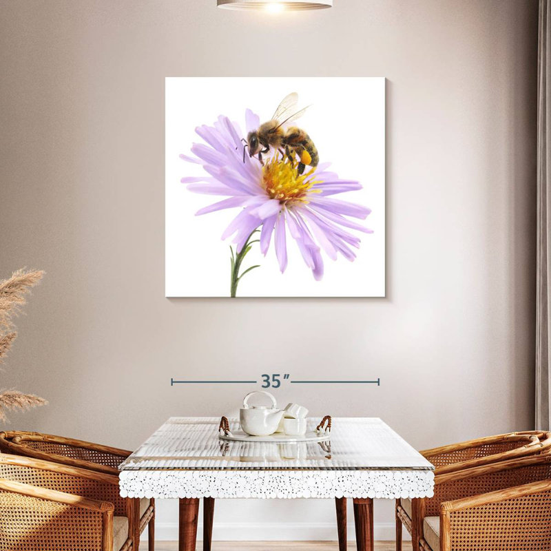 Crowle abeille sur une fleur, H 36 po x l 36 po