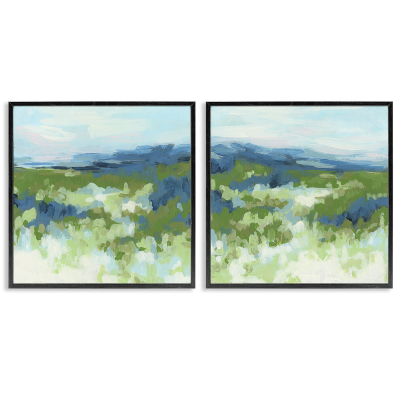 «Abstract Overgrown Field 2», ensemble de giclées par June Erica Vess, H 12 po x l 12 po, Giclée encadrée noir minuit
