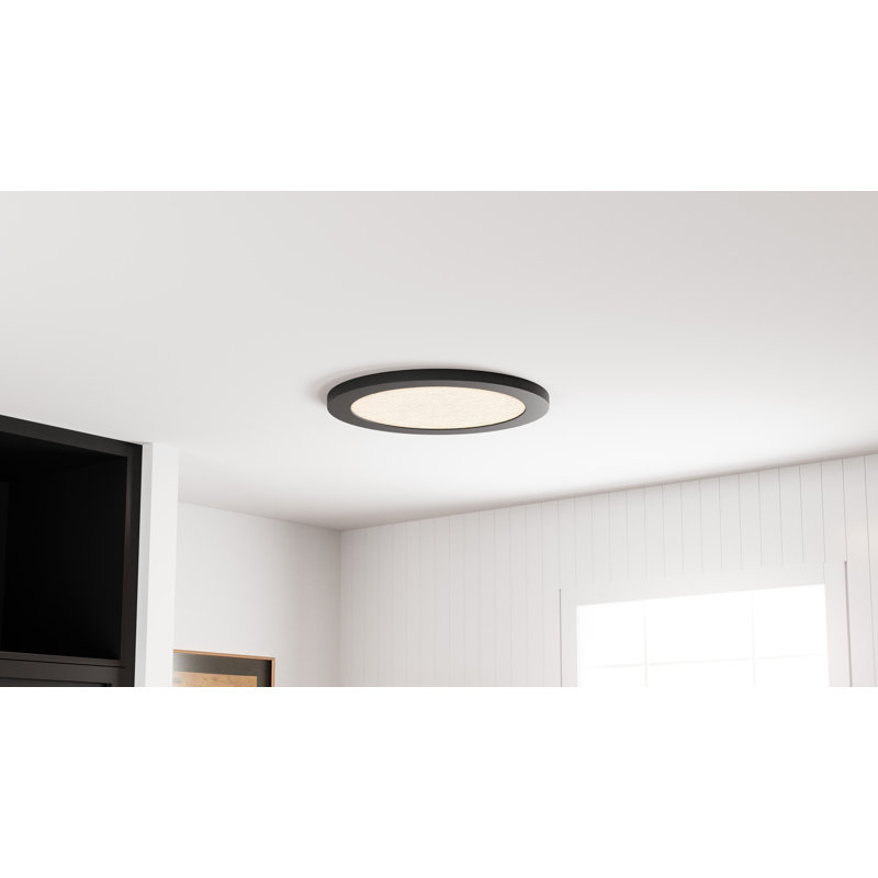 Outskirts Integrated LED Flush Mount With CCT Switch, Earth Black, 1" H x 20" W x 20" D