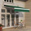 Auvent de patio rétractable avec manivelle manuelle - Housse en tissu vert éclatant