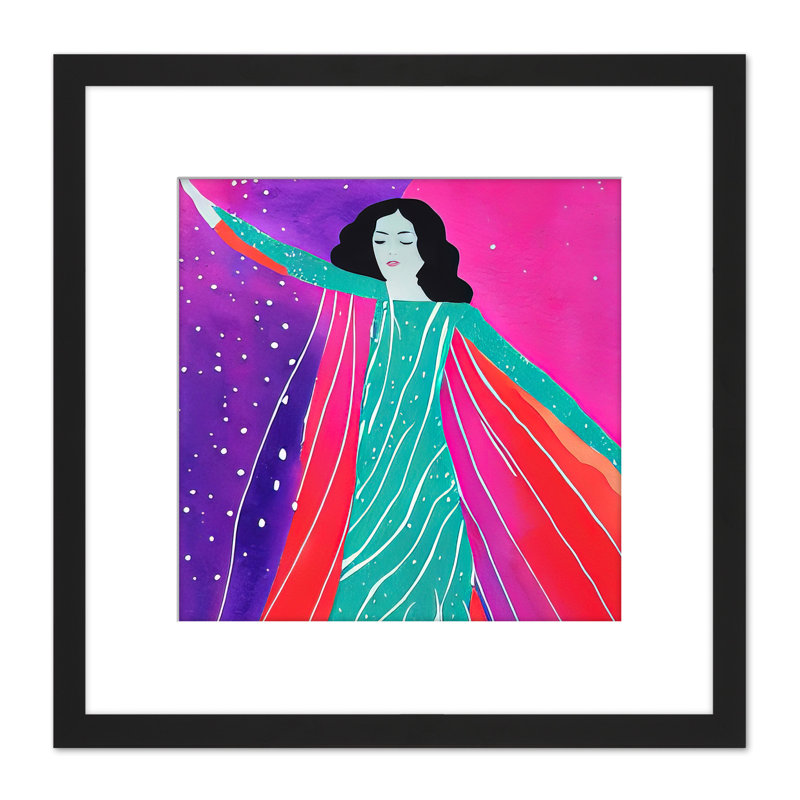Dancing Under Stars Bright Woman - Single Picture Frame Painting
