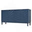 Élégant buffet doté de portes à motif ondulé sophistiquées avec un design à rainures arquées dans un agencement élégant à quatre portes, réglable, adapté pour le bureau, le vestibule et le salon (bleu marine)-1240698950