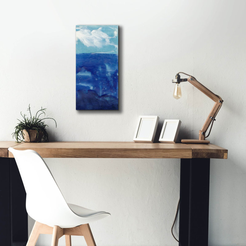 «Deep Blue 2» par Alicia Ludwig, art mural sur toile, H 24 po x l 12 po x P 0,75 po