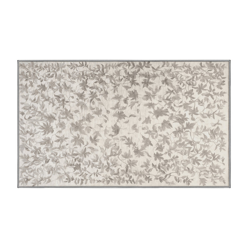 Tapis gris lavable à la machine, Rectangle 7 pi x 10 pi