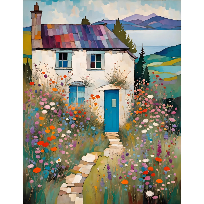 Charme Cottage Garden - Art mural sur toile tendue, H 30 po x l 24 po x P 1,5 po