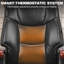 Fauteuil de direction Kinnls Jones avec ventilation par massage et chauffage, fauteuil de direction de luxe en cuir véritable, grand et grand fauteuil inclinable avec repose-pieds (noir)-1375377499