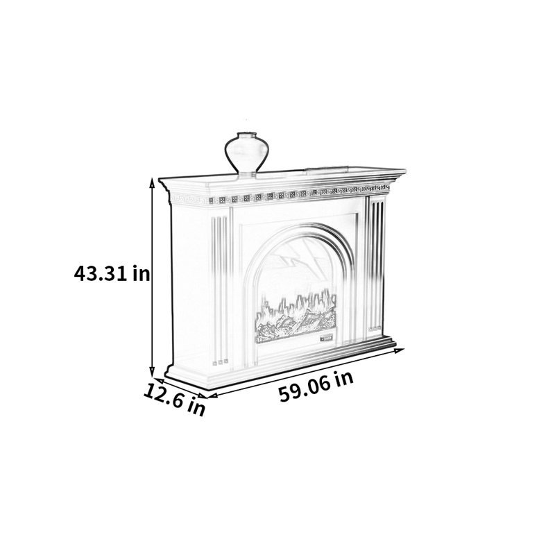 Meuble télé avec foyer électrique français sculpté