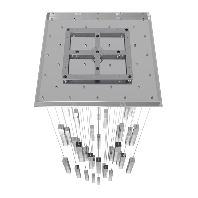 Luminaire suspendu grappe 41 lumières Original Glacier, Glacier transparent, Chrome poli