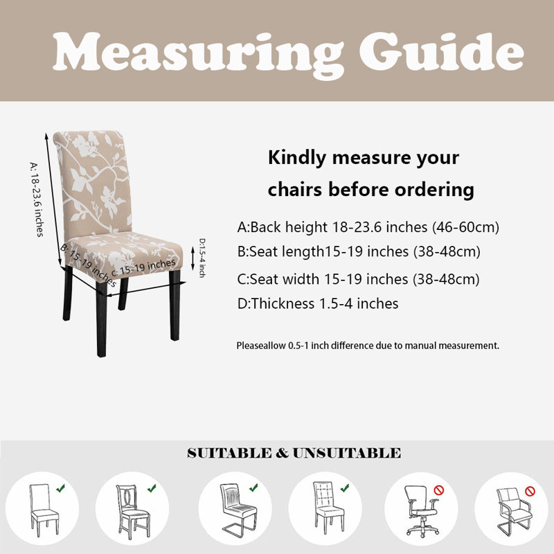 Housses pour chaises de salle à manger extensibles, ensemble de 6