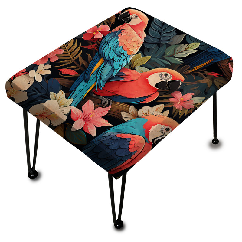 Tropical Birds Summer Bouquet - Floral Rectangle Ottoman