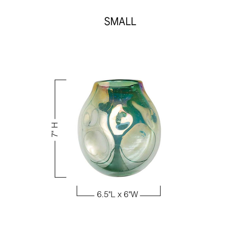 Vase mural en verre Lilia, H 7 po x l 6 po x P 6,5 po, Vert