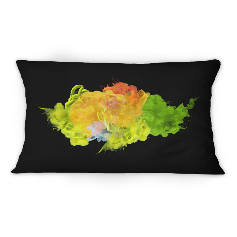 Coussin décoratif vert et jaune Luxury