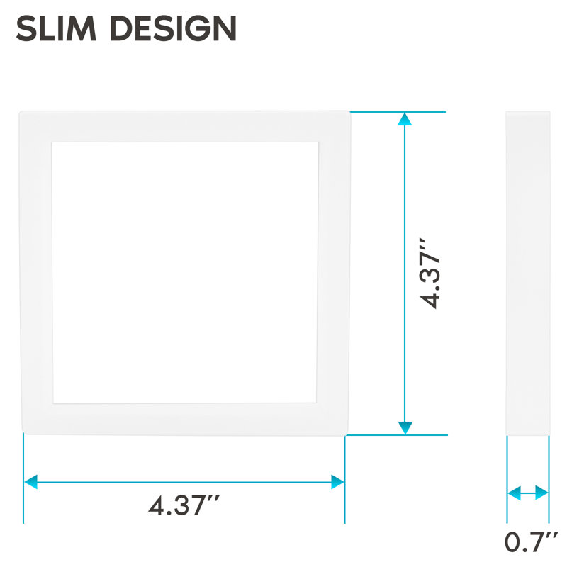 White Square LED Flush Mount Ceiling Light