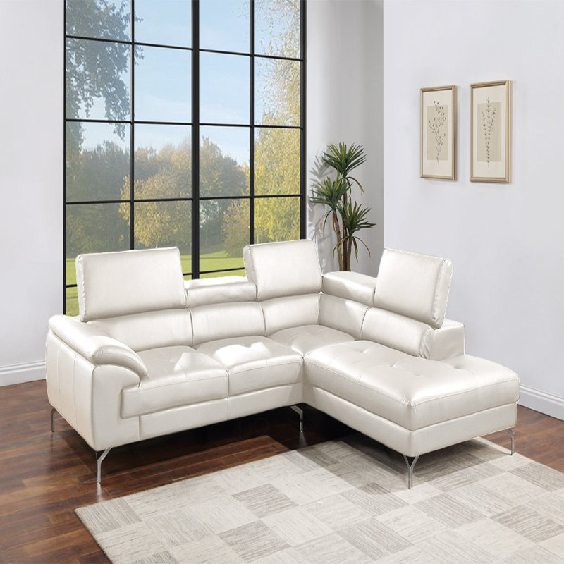 Canapé modulaire 2 pièces Mobilier de salon, Simili cuir blanc