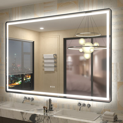 Aevar UL Certified Front & Back LED Anti-Fog Tempered Glass Bathroom/Vanity Mirror with 3-Year Warranty