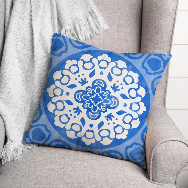 Housse et insert de coussin extérieur d'extérieur, Bleu