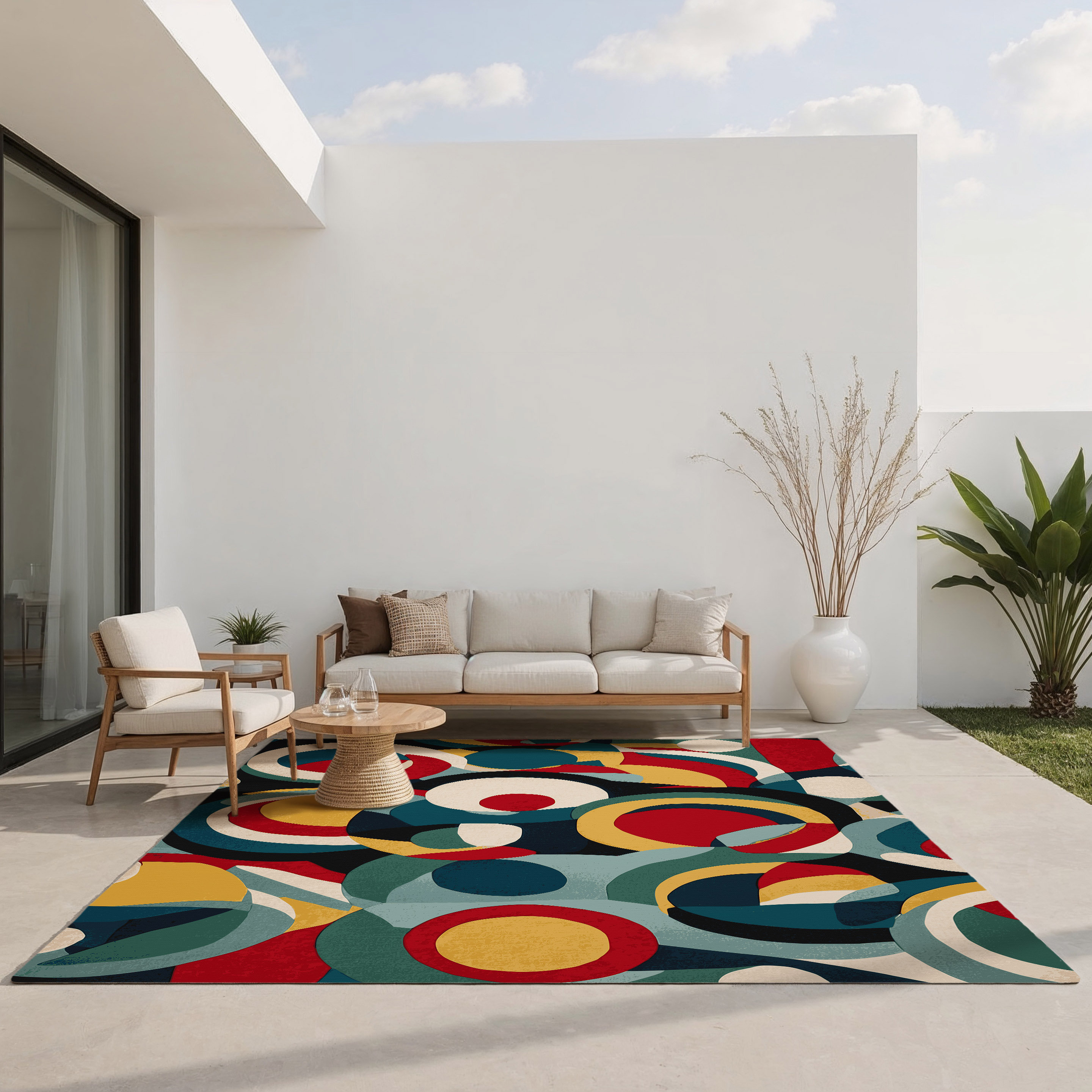 Wrought Studio™ Perky Stomp Indoor And Outdoor Area Rug | Wayfair