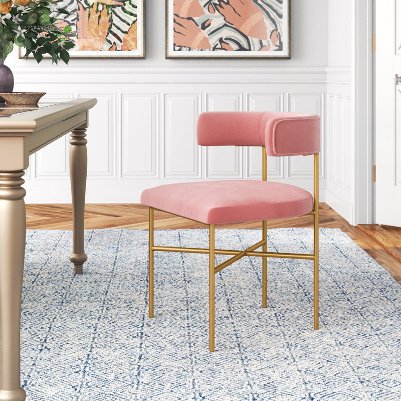 Fauteuil d'appoint en velours, Velours Joya Blush