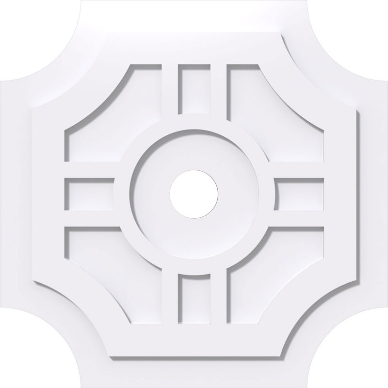 Médaillon de plafond contemporain en PVC de qualité architecturale 24 po x P 3 po x P 7 1/8 po x P 1 po Haus