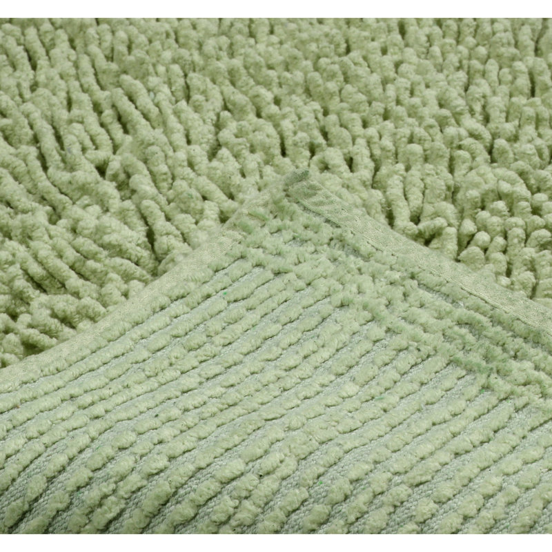 Hayworth Plush Cotton Bath Mat, Sage, 21" W x 34" L