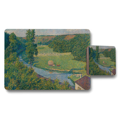 Impressionist Woman With White Hydrangeas Placemat And Coaster Set