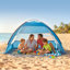 Beach Tent Sun Shelter for 4 Person, UPF 50+ Protection, Portable Sun Shade Canopy with Carrying Bag & Sand Pockets, Lightweight and Easy Setup Beach Umbrella for Camping Fishing Outdoor Picnic