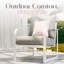 Chaise d'appoint d'extérieur en métal avec coussins et coussin décoratif pour le porche, le balcon ou la cour Elle Decor Mirabelle-29308860