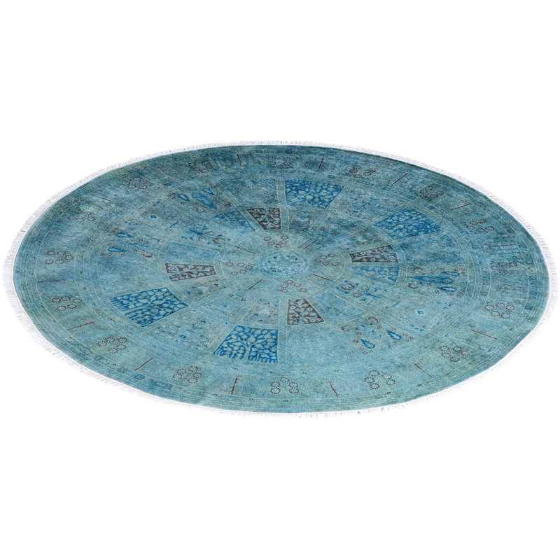 Overyed One-of-a-Kind Round 6'1" X 6'1" Hand Knotted Area Rug