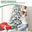 Arbre de Noël enneigé 7 pi avec 1514 pointes, arbre à charnières enneigé réaliste PE + PVC avec support en métal, arbre de Noël artificiel complet pour la décoration des Fêtes-1658401193
