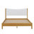 Solid Wooden Bed With  Upholstered Headboard