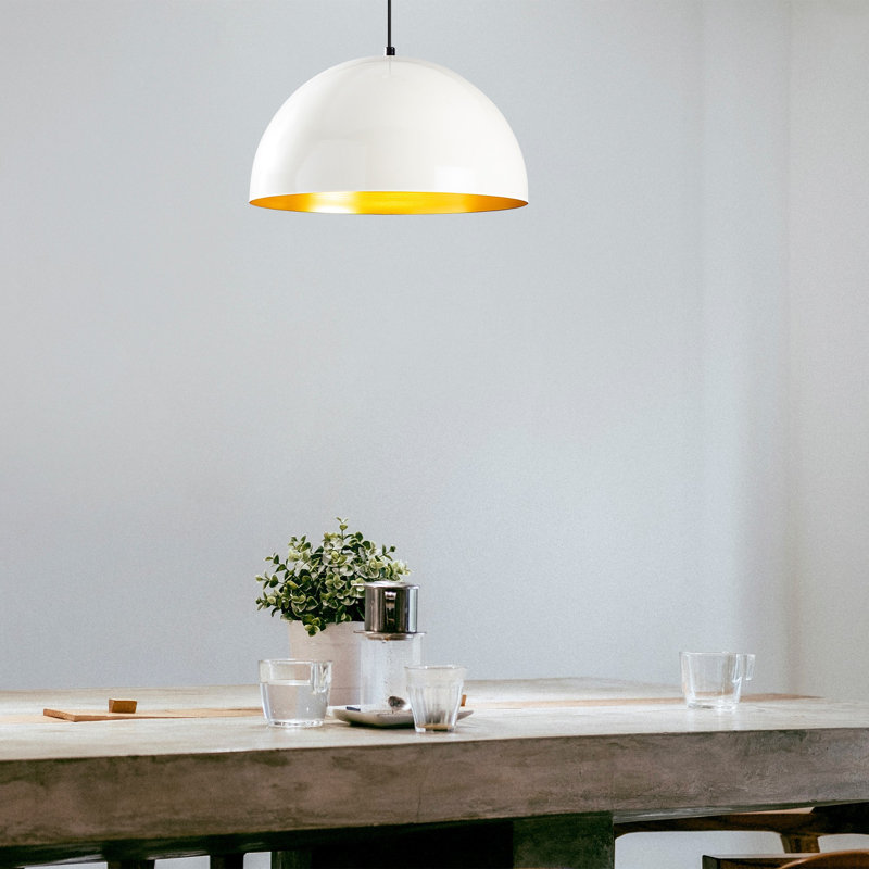 Lustre scandinave avec structure en métal, finition blanche | Douille E27, 40 W maximum | Éclairage élégant pour décoration intérieure moderne, indice de protection IP20