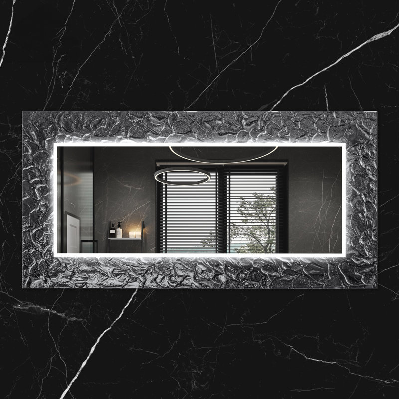 Miroir artistique de luxe à DEL en blanc