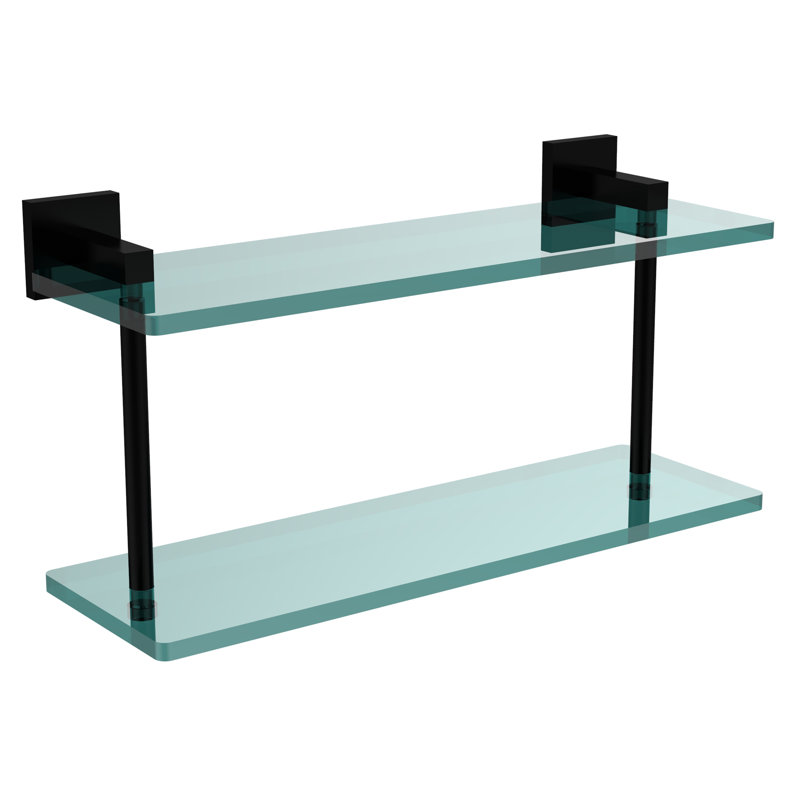 Haranu 2 Piece Tiered Shelf, Matte Black