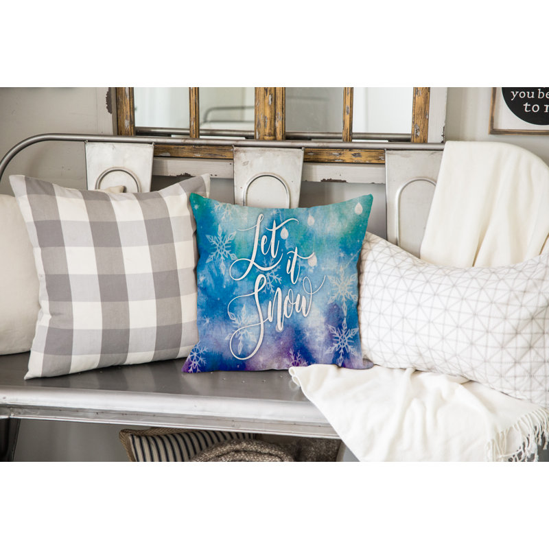 Coussin décoratif intérieur / extérieur Let it Snow Let It Snow, 18 po x 24 po, Rectangle