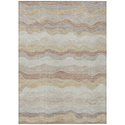 Machine Washable Indoor/Outdoor Lanphear ACN2397 Stripes Rug