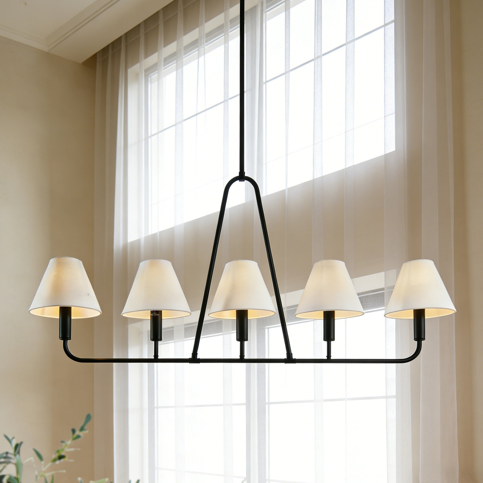 Iron 5-Light Chandelier, Matte Black