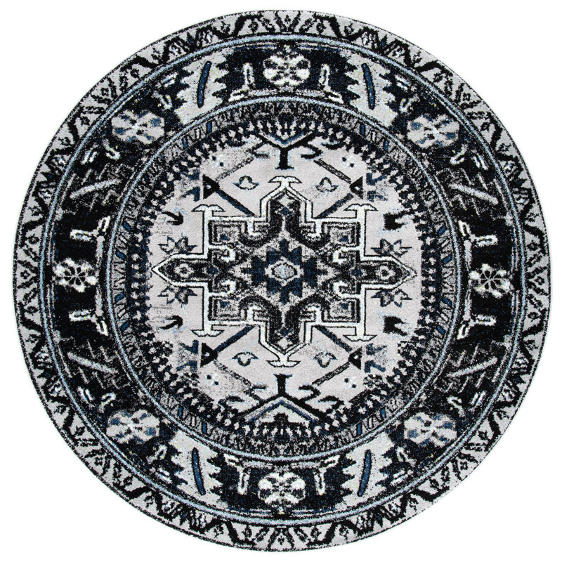 Ceana Performance Oriental Rug, Round 6'7"