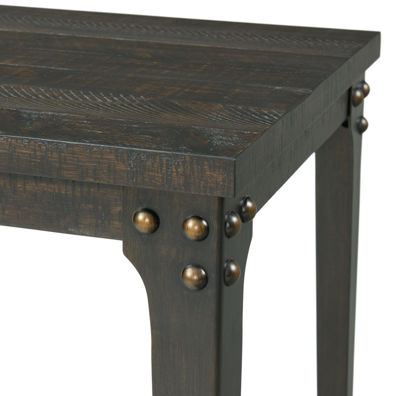 Cera Dark Walnut Square End Table with USB Ports