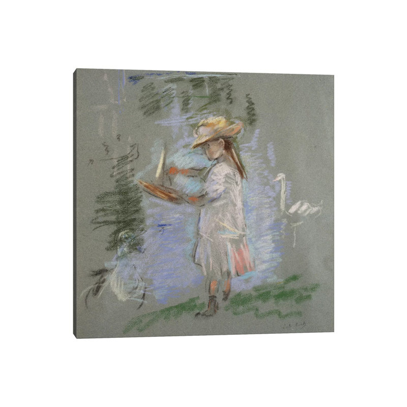 Julie In Pink By The Lakeside (Julie En Rose Au Bord Du Lac), 1886 by Berthe Morisot - Wrapped Canvas Painting