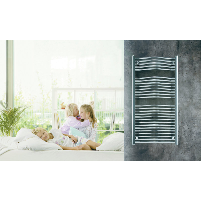 Anjali Curved Towel Rail Heated Towel Rails, 117.2cm H x 60cm W x 11.2cm D