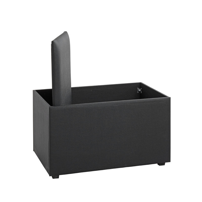 Krystof 65cm W Rectangle Footstool with Storage, Black