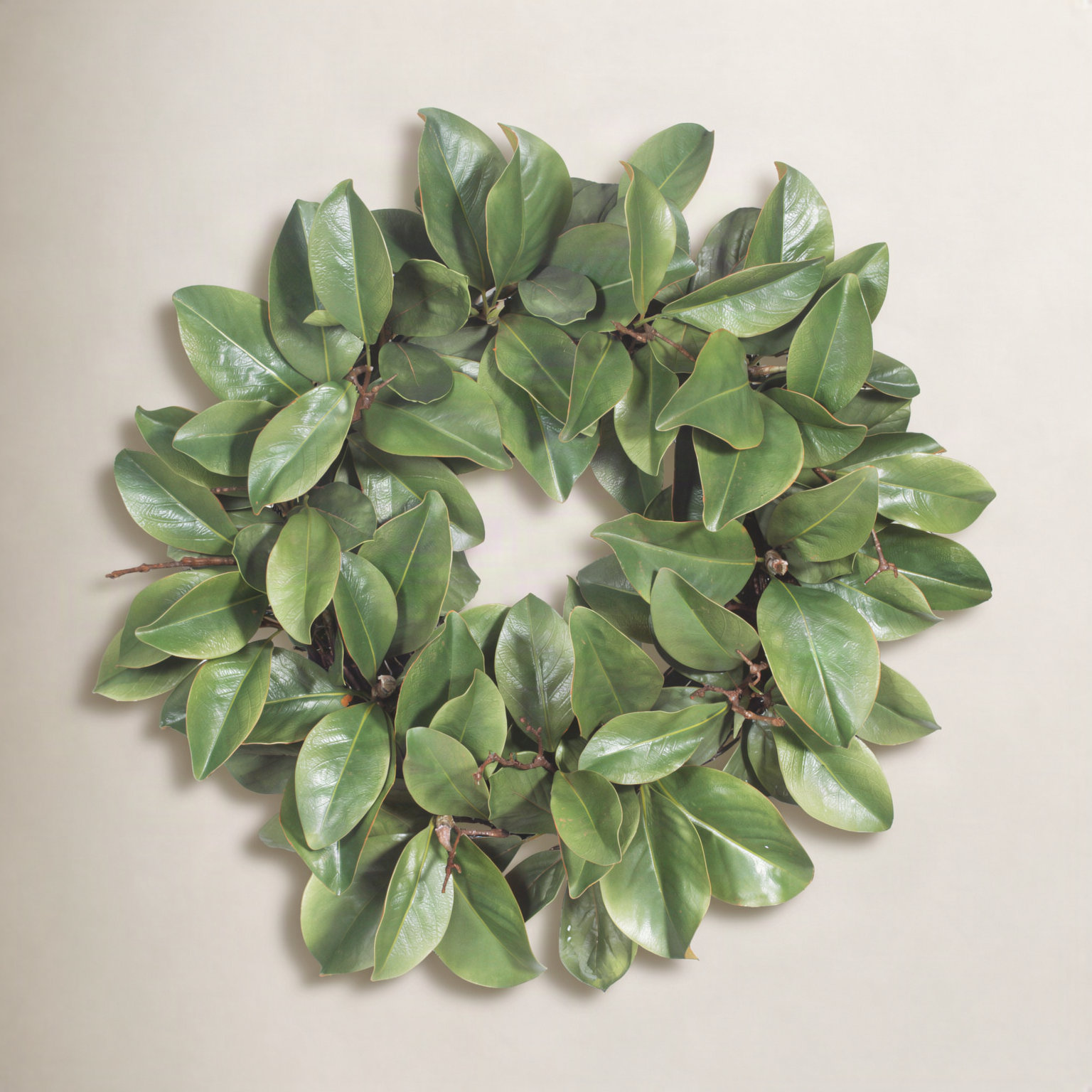 Billy-George Faux Magnolia Polyester Wreath, 24" H x 24" W x 7" D