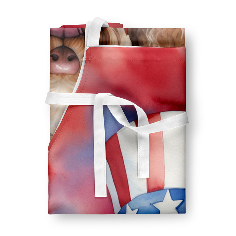 Patriotic American Apron, Light Brown Labradoodle